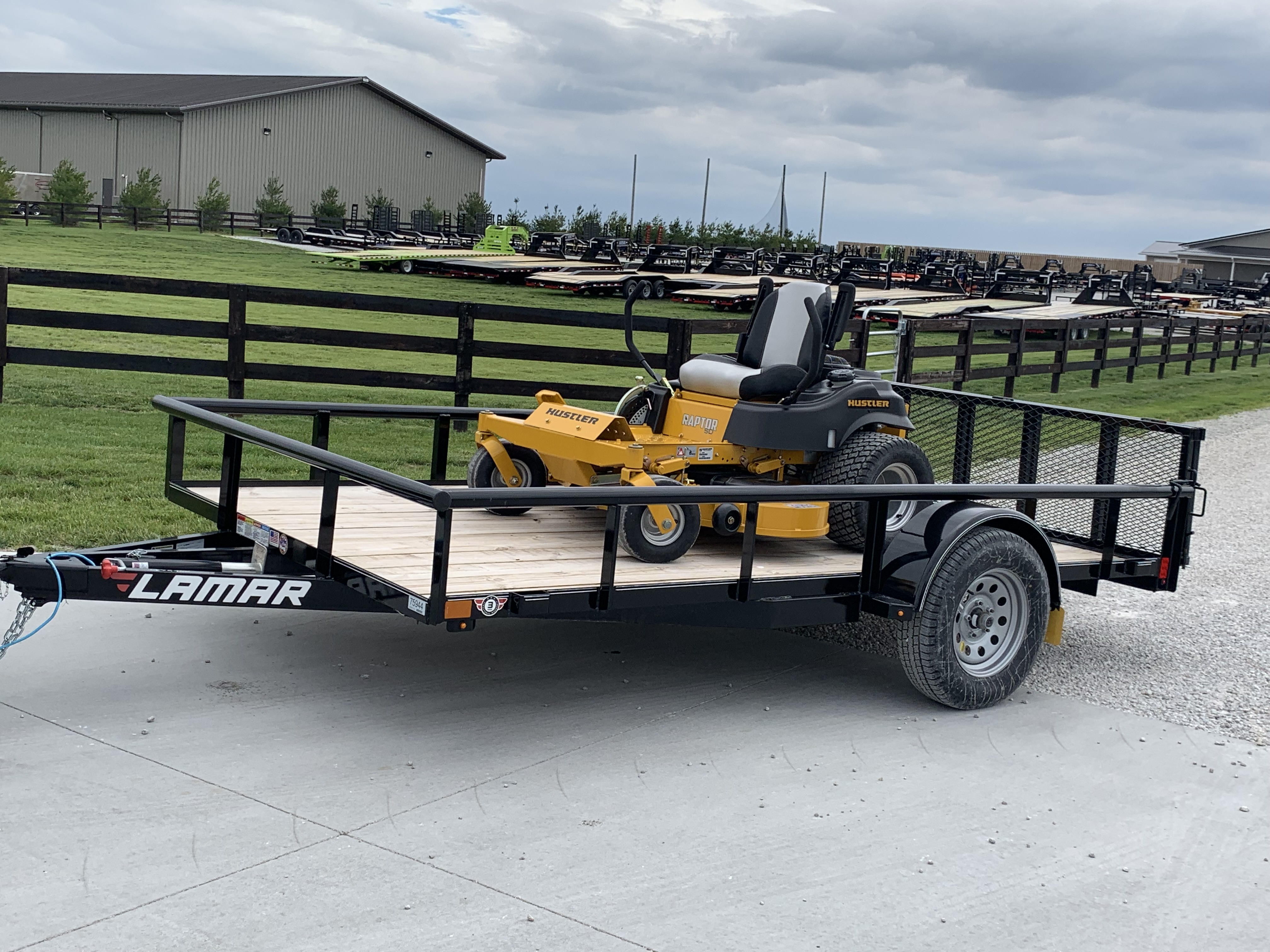 Utility trailer with zero-turn mower